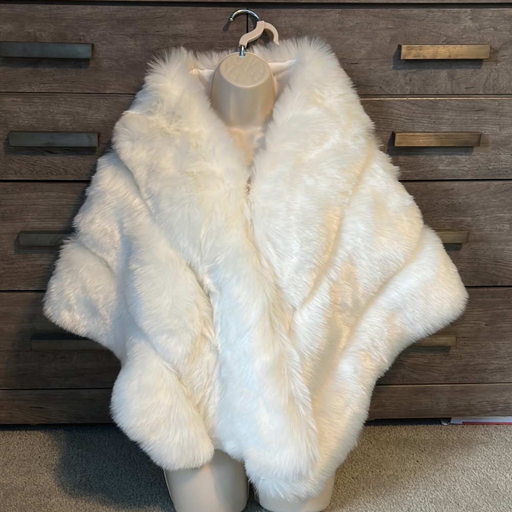 Faux fur shawl wrap